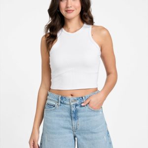 Eco Minka Racerback Ribbed Tank - White