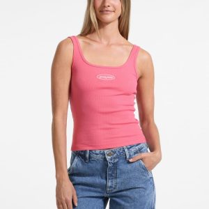 Embroidered Logo Tank Top - Pink