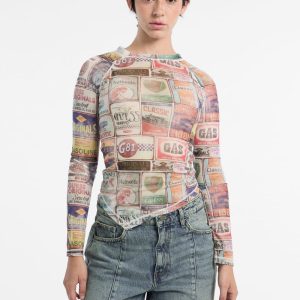 GUESS Originals Printed Mesh Top - MultipleColors