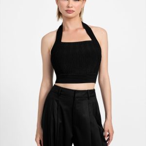 Sofie Halter Strap Top - Black