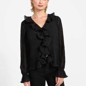Eco Faye Chiffon Top - Black