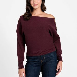 Eco Jamia Beaded Sleeve Sweater - Purple