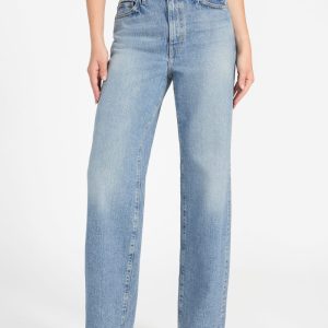Eco High-Rise Straight Denim Jeans - Blue
