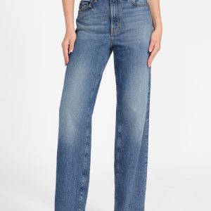 Eco High-Rise Straight Denim Jeans - Blue