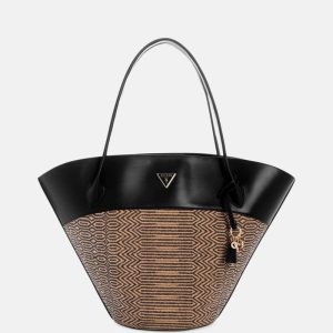 Venere Extra Large Woven Tote - Black