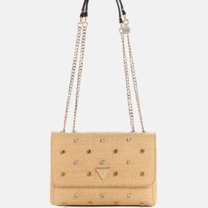 Giully II Raffia Rhinestone Convertible Bag - Neutral