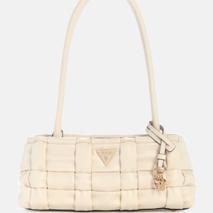 Marion Woven Shoulder Satchel - White