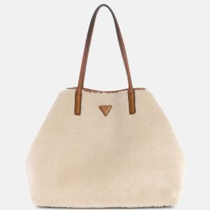 Victtoria Shearling Large Tote Set - Brown