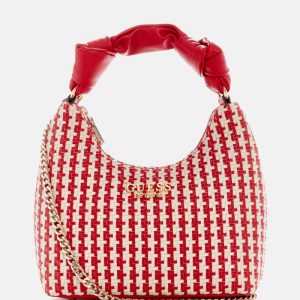 Mirema Woven Small Hobo Bag - Red
