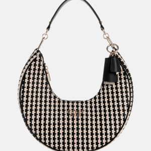 Mirema Woven Hobo Shoulder Bag - Black