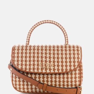 Mirema Woven Top-Handle Bag - Brown