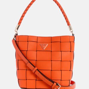 Maylee Woven Bucket Bag - Orange