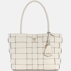 Maylee Woven Girlfriend Tote - Off-white