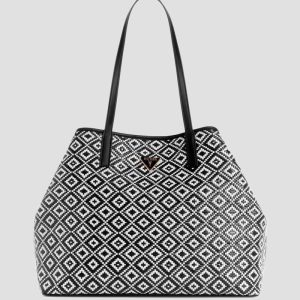 Vikky Straw Tote Set - Black