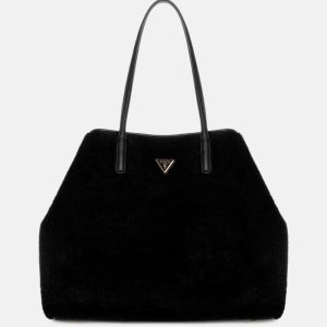Victtoria Faux-Fur Large Tote Set - Black