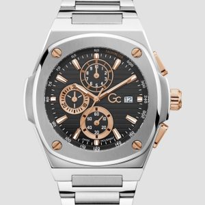 Silver-Tone and Black Chronograph Watch - MultipleColors