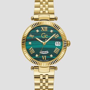 Gc Gold-Tone and Green Analog Watch - MultipleColors