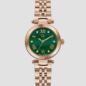 Gc Malachite Gemstone Analog Watch - Pink