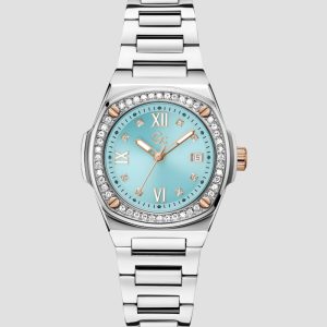 Silver-Tone and Blue Analog Watch - Silver
