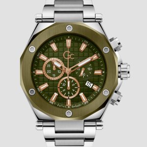 Gc Silver and Green-Tone Metal Chronograph Watch - MultipleColors