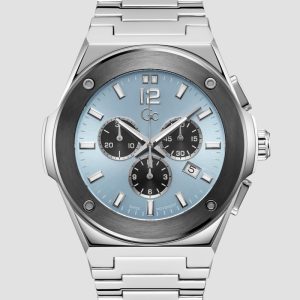 Gc Silver-Tone and Light Blue Multifunction Watch - MultipleColors