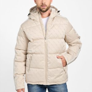 Eco Fusco Hooded Padded Jacket - Beige
