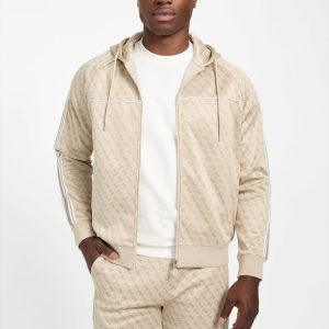 Eco Parimo Jacquard Full-Zip Hoodie - Beige