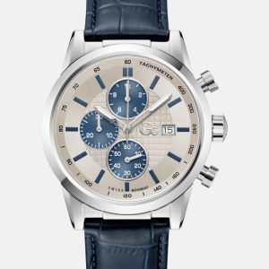 Silver-Tone Multifunction Leather Watch - MultipleColors