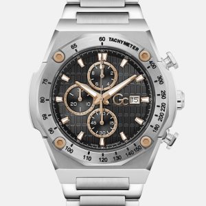 Gc Silver-Tone Chronograph Watch - Silver