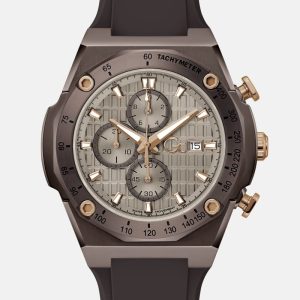 Gc Brown Silicone Chronograph Watch - Brown